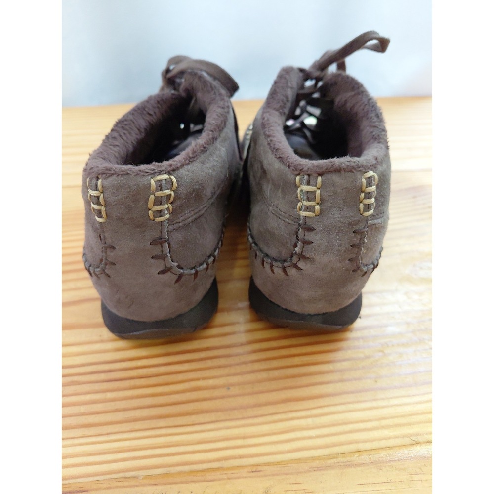 Skechers Totem Pole Womens Sz 6 choc Suede Memory Foam Moccasin Boots 49013 NEW - Picture 3 of 8